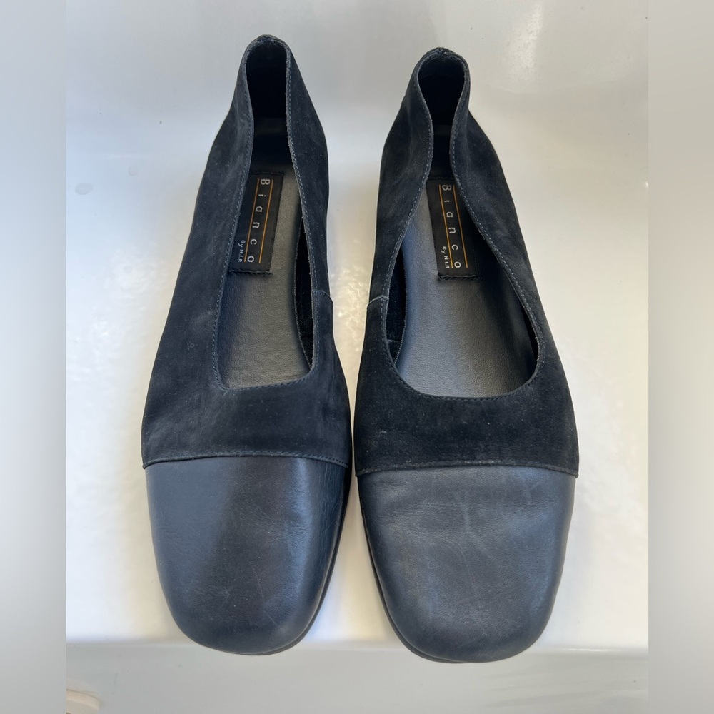 Navy Suede and Leather Flats size 9